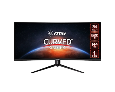 MSI - 34" Optix MAG342CQR Curved Gaming Monitor, VA, 1mc, 144hz, UWQHD (3440x1440), HDMI+DP, RGB