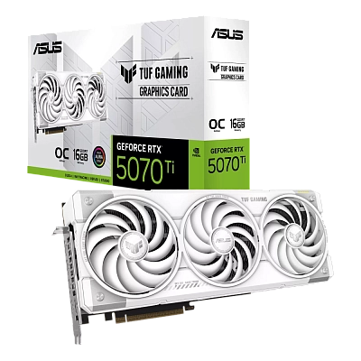 ASUS - 16GB GeForce RTX5070Ti TUF GAMING WHITE OC GDDR7 (90YV0MD3-M0NA00)