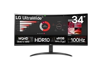 LG - 34" 34WR50QK-B.ADG Monitor, VA, 5mc, 100Hz, WQHD (3440x1440), HDMI+Display Port, Black (маркиро