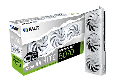 Palit - 12GB GeForce RTX5070 WHITE OC GDDR7 192bit 3-DP HDMI (NE75070U19K9-GB2050W)