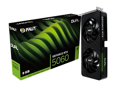 Palit - 8GB GeForce RTX5060 DUAL GDDR7 128bit 3-DP HDMI (NE75060019P1-GB2063D)