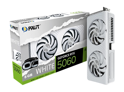 Palit - 8GB GeForce RTX5060 WHITE OC GDDR7 128bit 3-DP HDMI (NE75060U19P1-GB2063M)