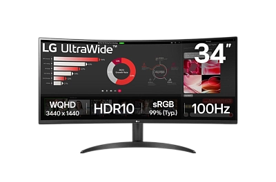 LG - 34" 34WR50QK-B.ADG Monitor, VA, 5mc, 100Hz, WQHD (3440x1440), HDMI+Display Port, Black (маркиро