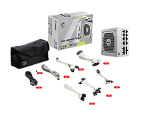 Блок питание - MSI MAG A850GL PCIE5, 80 Plus Gold, Modular, White