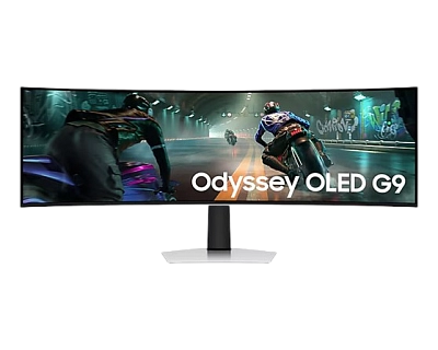 Samsung - 49" Odyssey G9 LS49DG910SIXCI, OLED, 0.03мс, 144Hz, DQHD (5120x1440), HDMI+DP+Type-C, Silv