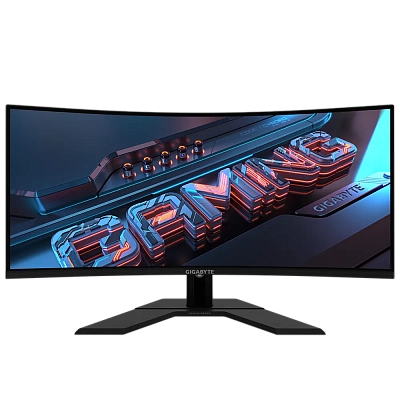Gigabyte - 34" GS34WQCP-EK Curved Gaming Monitor, VA, 180hz, 1mc, UHD (3440 х 1440), HDMI, DisplayPo